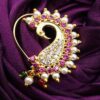 Gold Plated Traditional American Diamond Nose Ring for Women  AJA-1002 - Image 2
