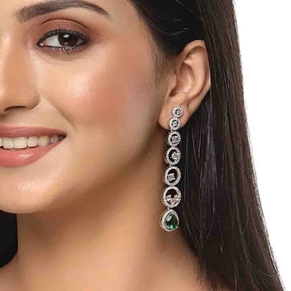 Ahimanpur Jewellers Wedding Bells Cubic Zirconia Copper Drop Earring PM-6089