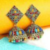 Ahimanpur Jewellers AAA swiss cubic zirconia multi-colour gold plated earrings for women PP-6143