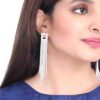 Ahimanpur Jewellers AAA swiss cubic zirconia white gold plated earrings for women PP-6144